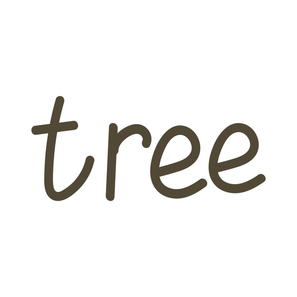 mano disegnato lettering - albero vettore