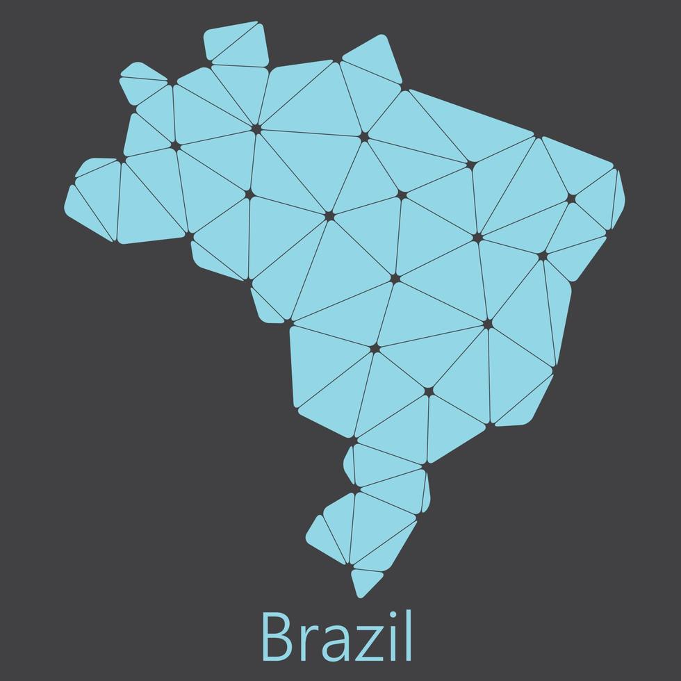 vettore Basso poligonale brasile carta geografica.