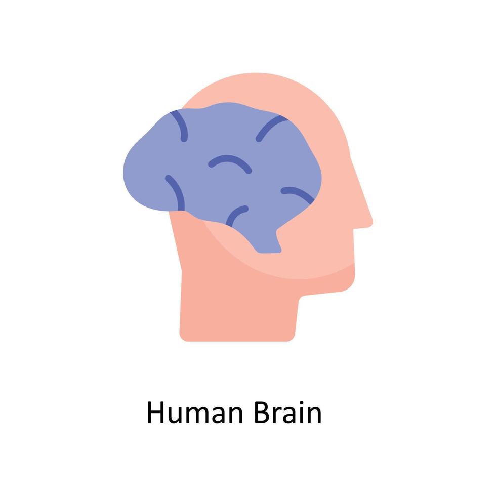 umano cervello vettore piatto icone. semplice azione illustrazione azione