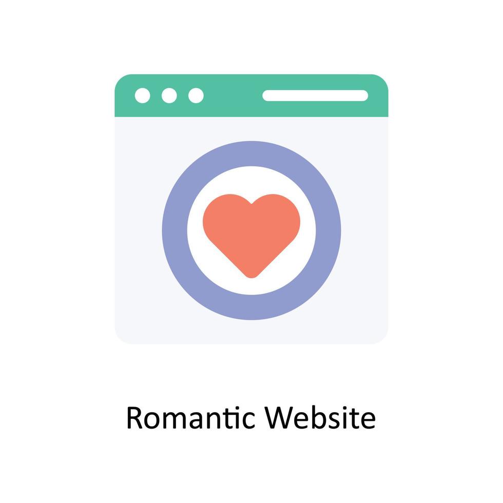 romantico sito web vettore piatto icone. semplice azione illustrazione azione illustrazione