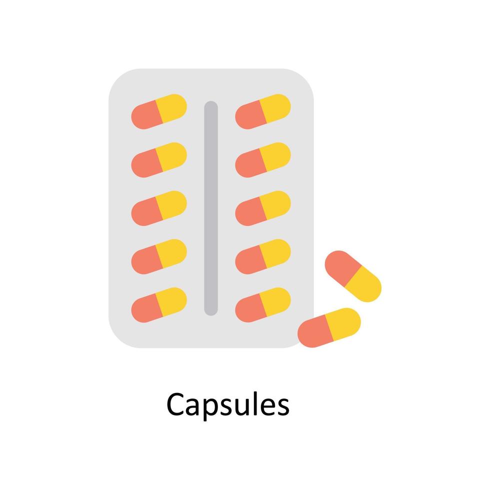 capsule vettore piatto icone. semplice azione illustrazione azione