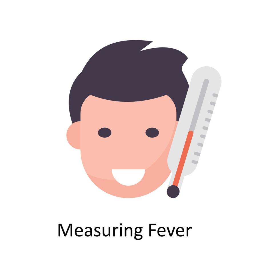 misurazione febbre vettore piatto icone. semplice azione illustrazione azione