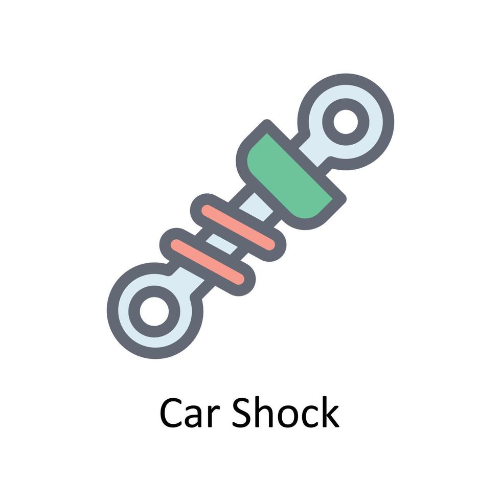 auto shock vettore riempire schema icone. semplice azione illustrazione azione