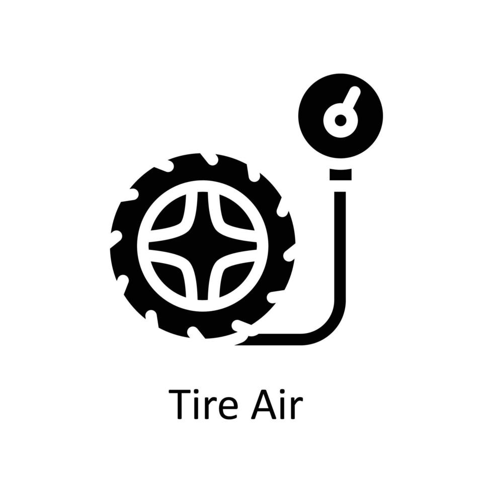 pneumatico aria vettore solido icone. semplice azione illustrazione azione