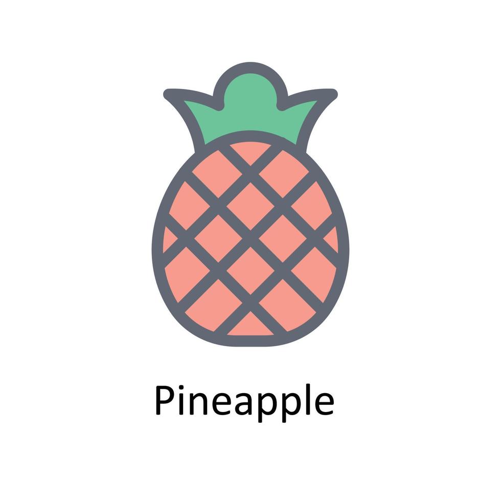 ananas vettore riempire schema icone. semplice azione illustrazione azione