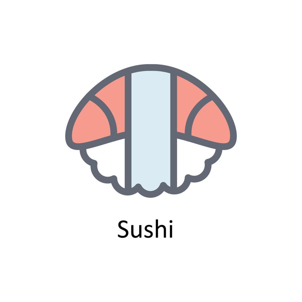 Sushi vettore riempire schema icone. semplice azione illustrazione azione