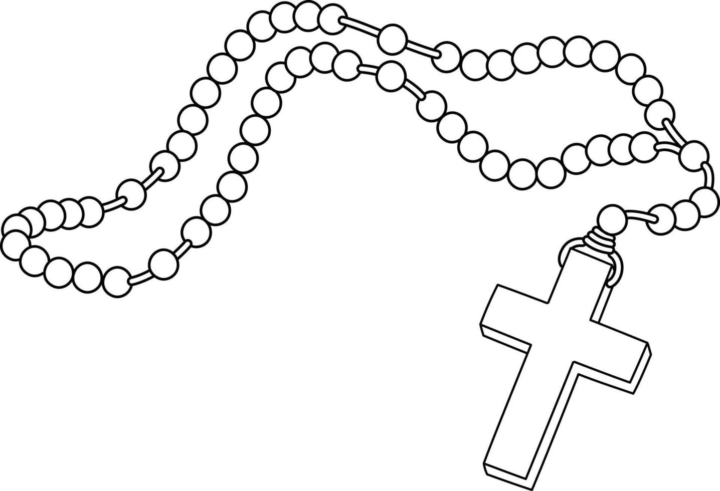 rosario isolato colorazione pagina per bambini vettore