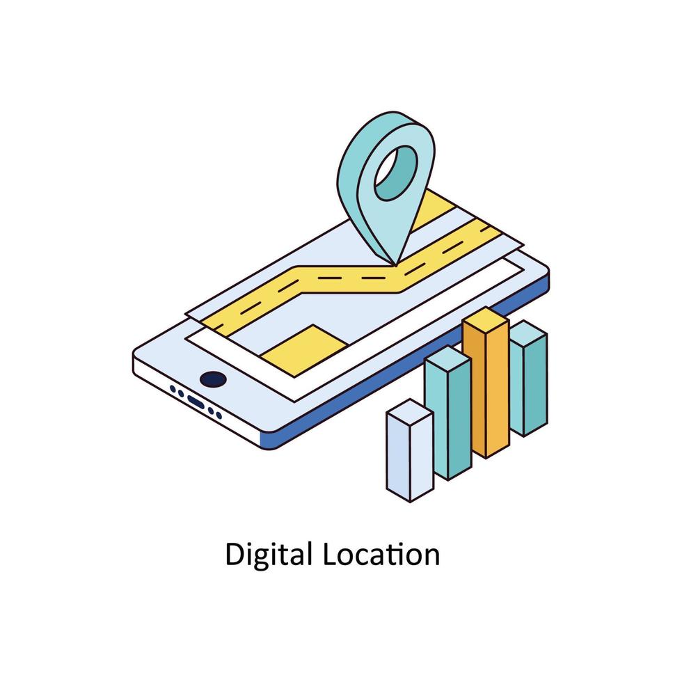 digitale Posizione vettore isometrico icone. semplice azione illustrazione azione