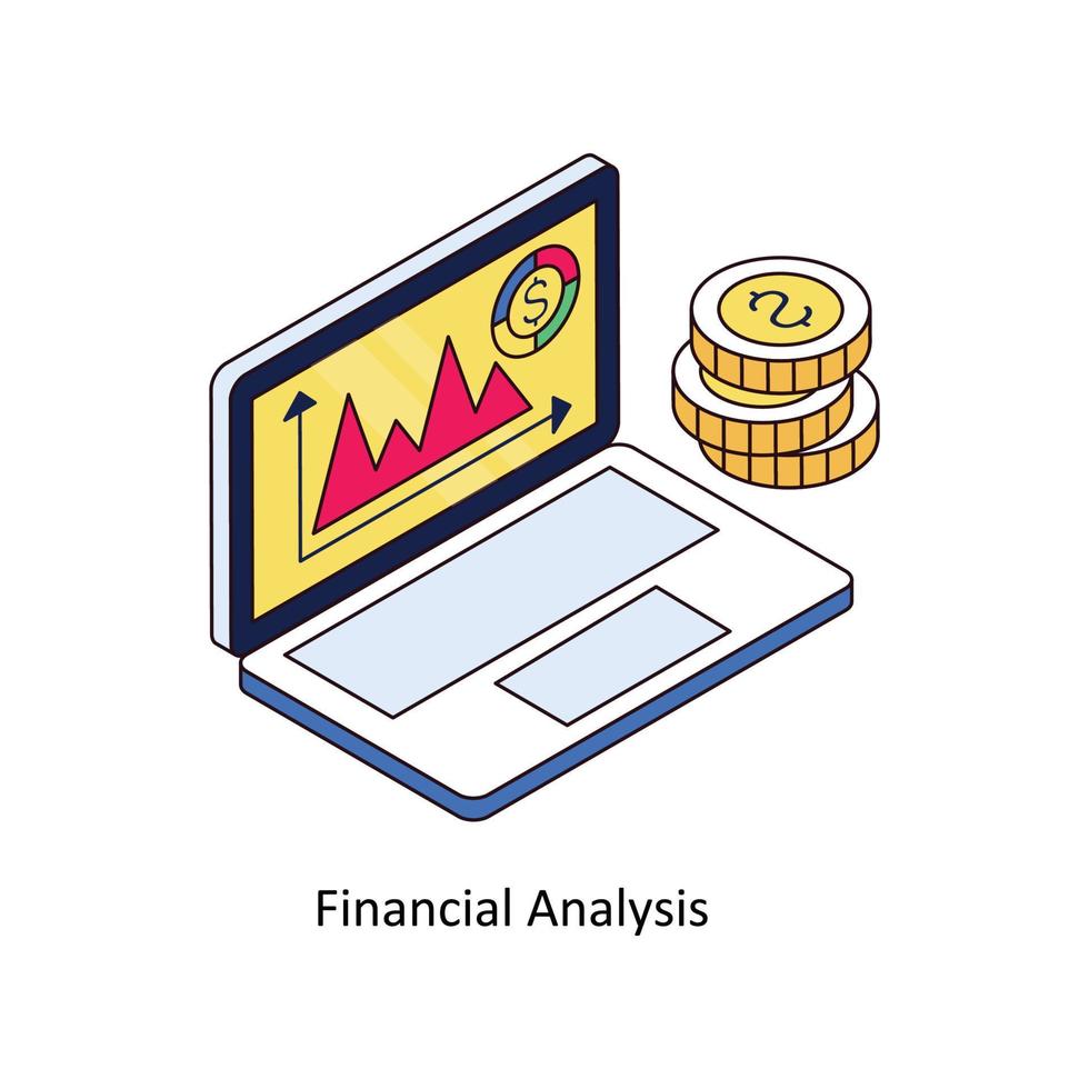 finanziario analisi vettore isometrico icone. semplice azione illustrazione azione