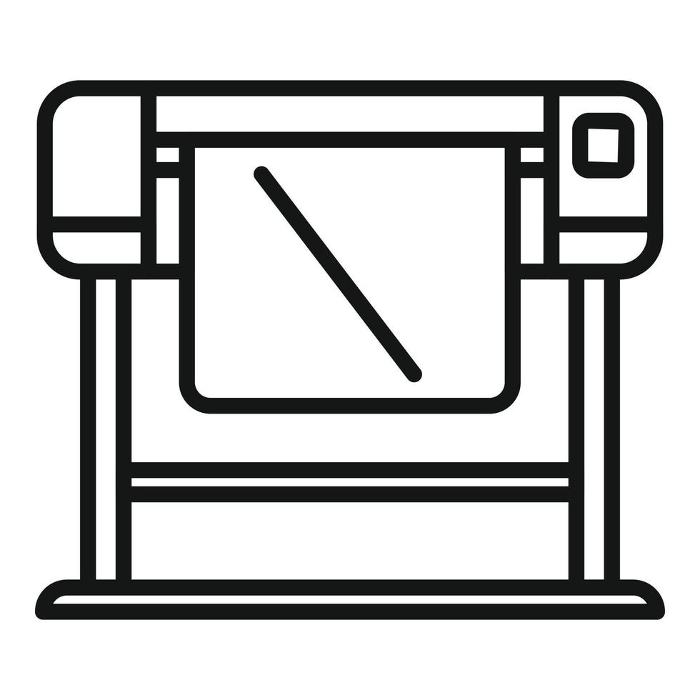 servizio plotter icona schema vettore. digitale stampante vettore
