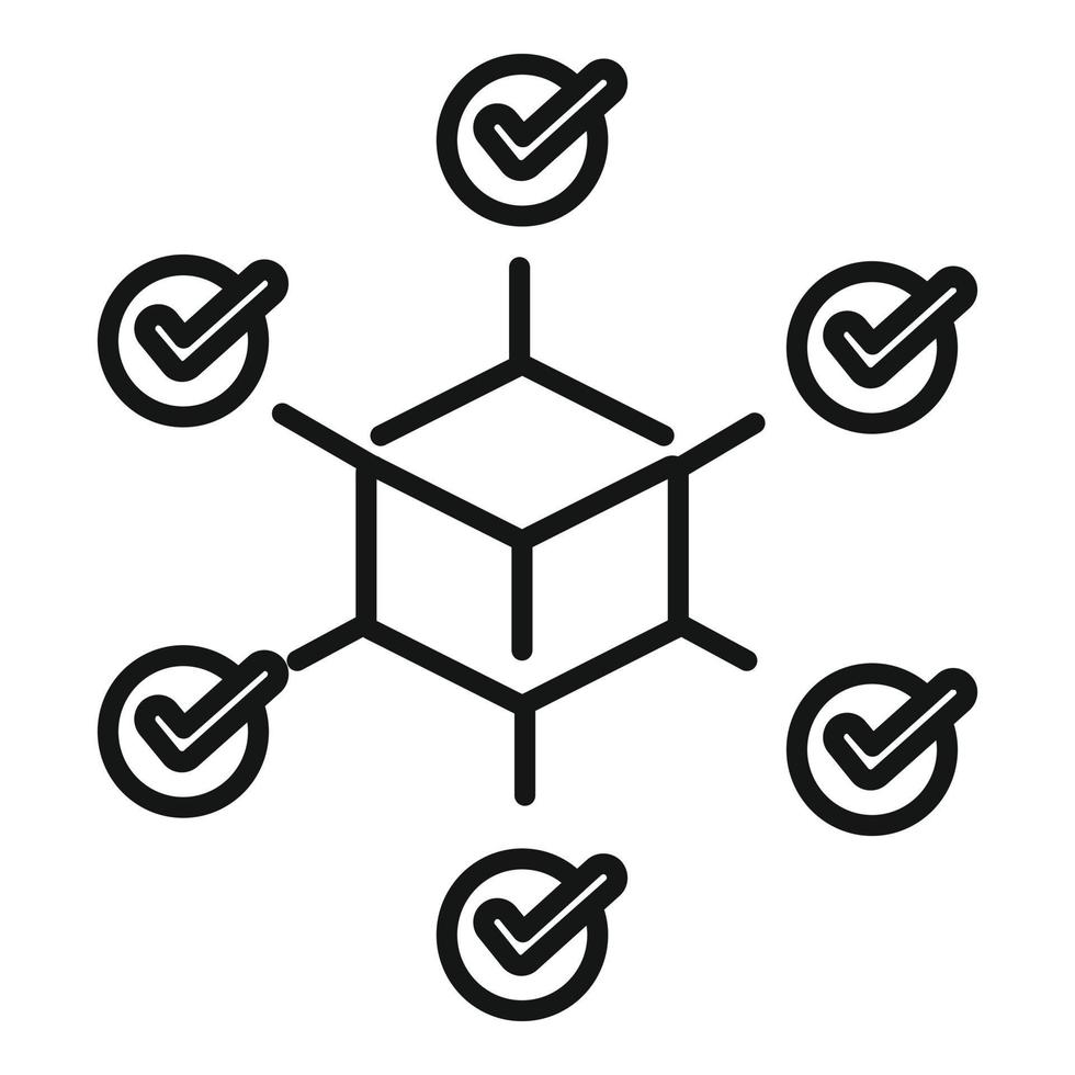 blockchain schema icona schema vettore. digitale Fintech vettore