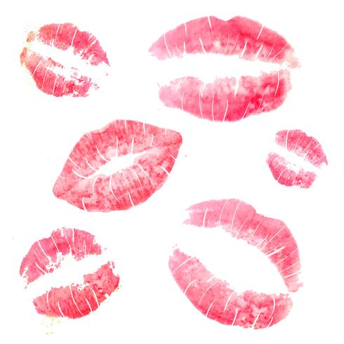Collezione Cute Lipstick Kiss vettore
