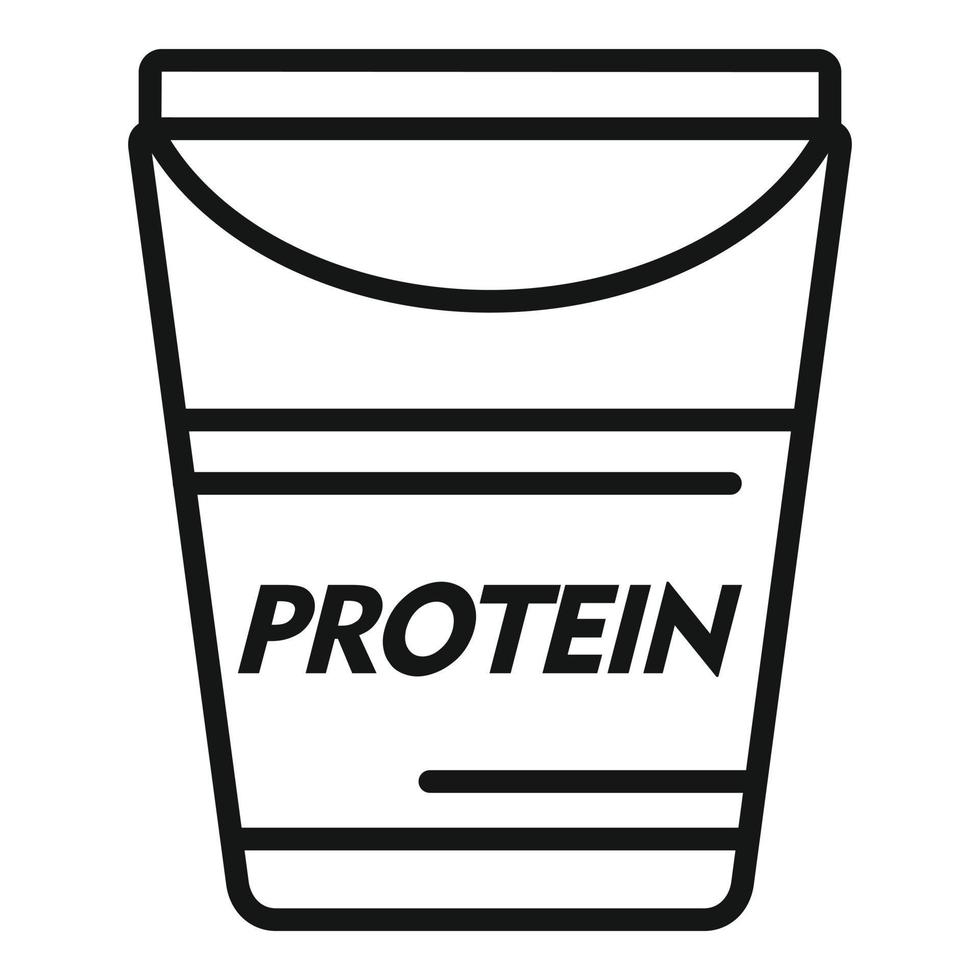 proteina imballare icona schema vettore. cibo vitamina vettore