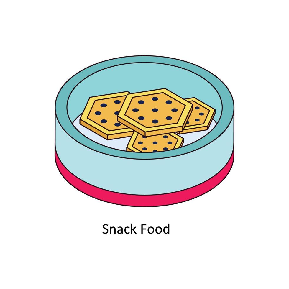 merenda cibo vettore isometrico icone. semplice azione illustrazione azione