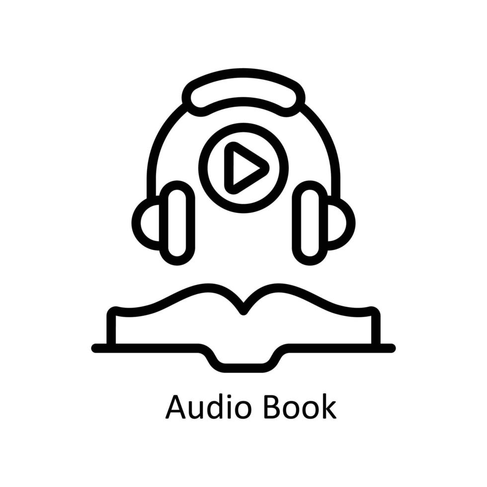 Audio libro vettore schema icone. semplice azione illustrazione azione