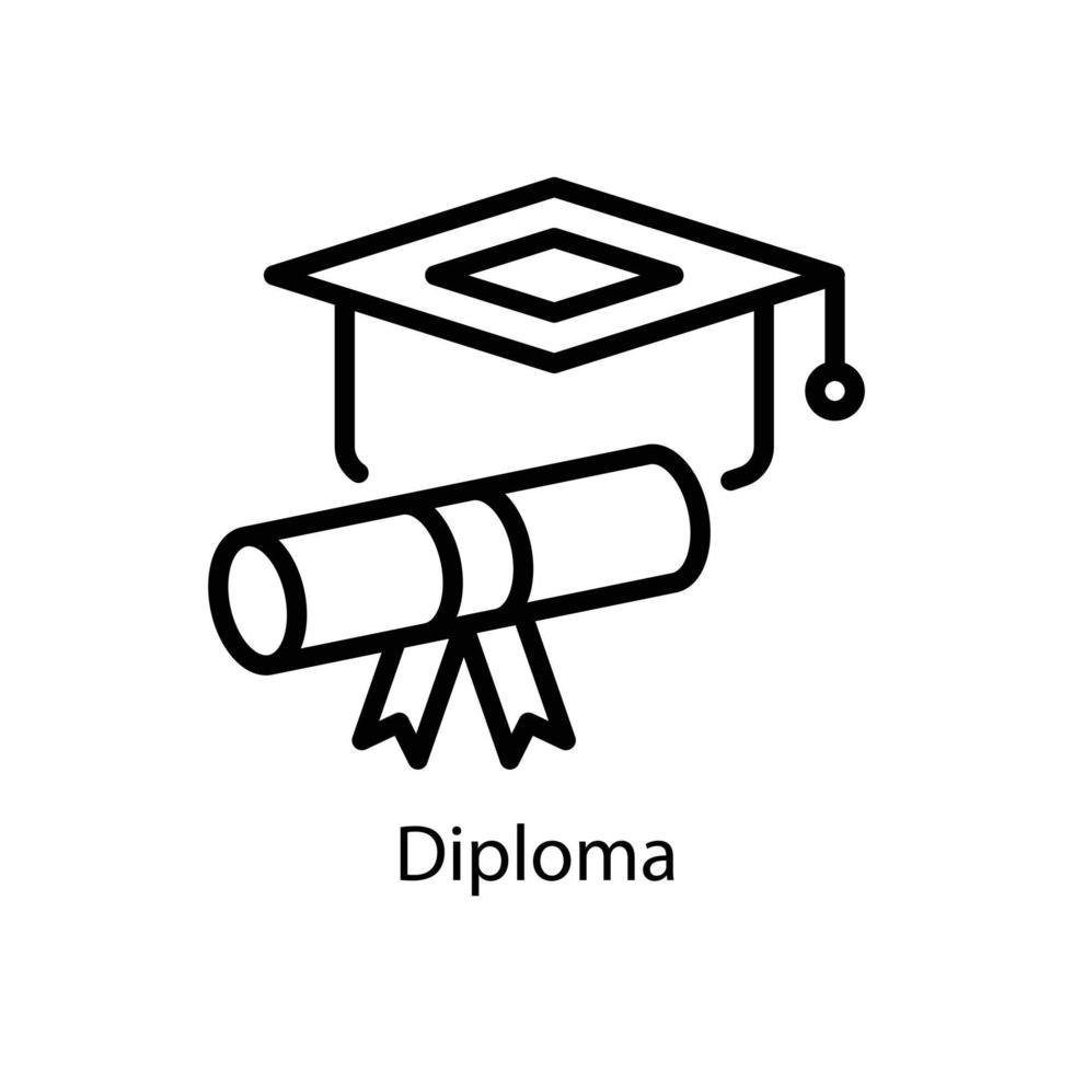 diploma vettore schema icone. semplice azione illustrazione azione