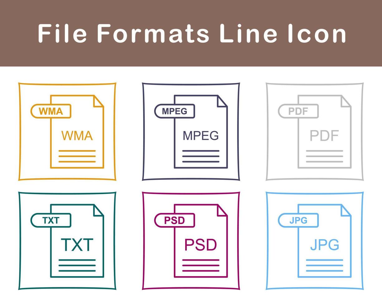 file formati vettore icona impostato