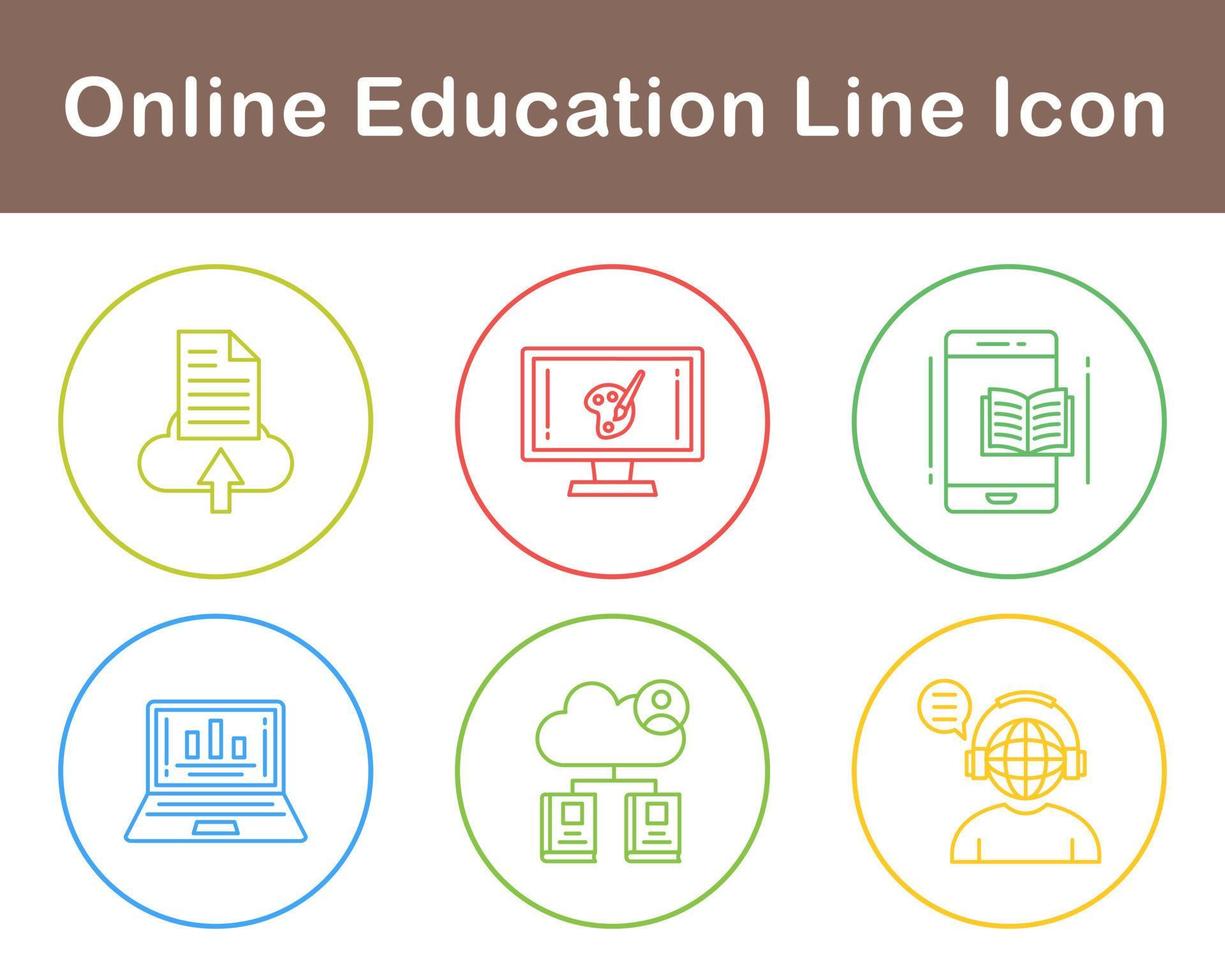 in linea formazione scolastica vettore icona impostato