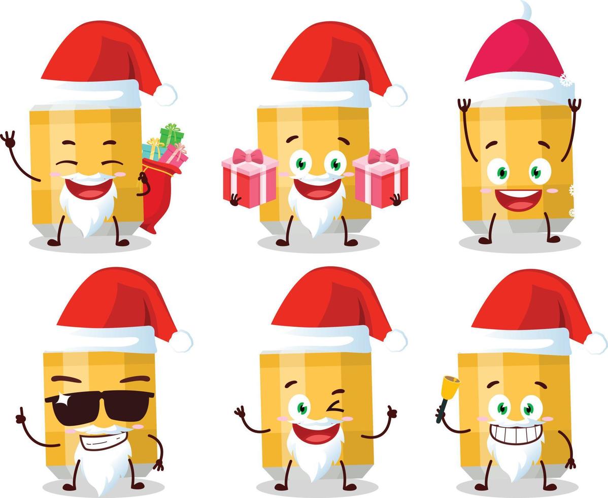 Santa Claus emoticon con birra può cartone animato personaggio vettore