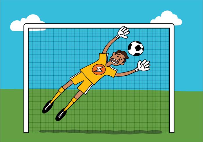 ragazzo di portiere di calcio vettore