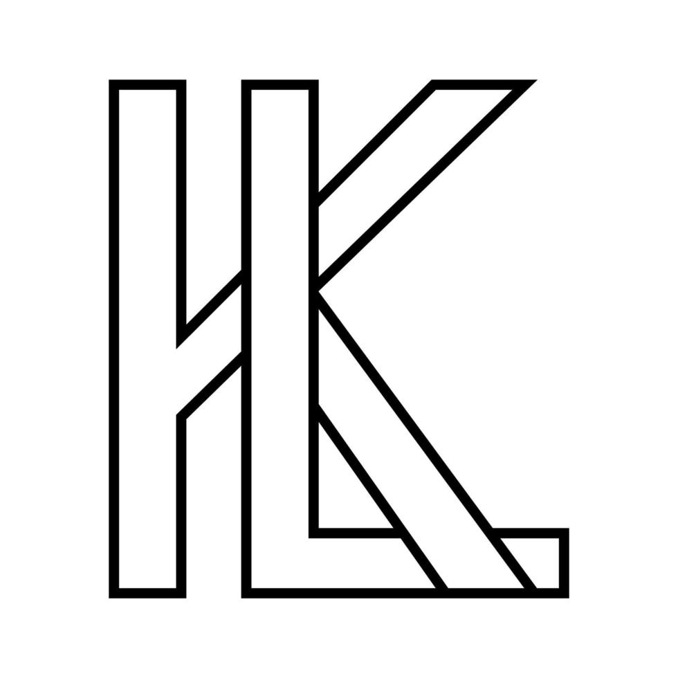 logo cartello kl lk, icona Doppio lettere logotipo l K vettore