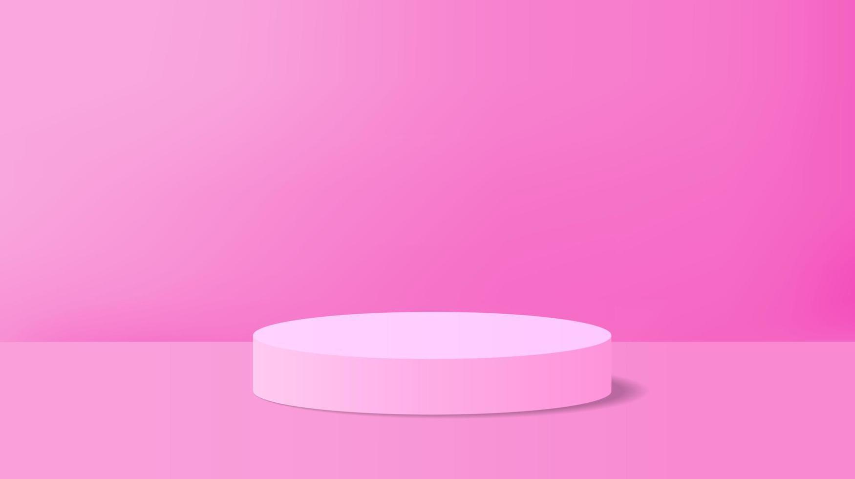 astratto rosa Prodotto Schermo sfondo con 3d rendere cilindro piedistallo podio. rosa minimo camera scena per Prodotto Schermo presentazione. geometrico piattaforma vettore