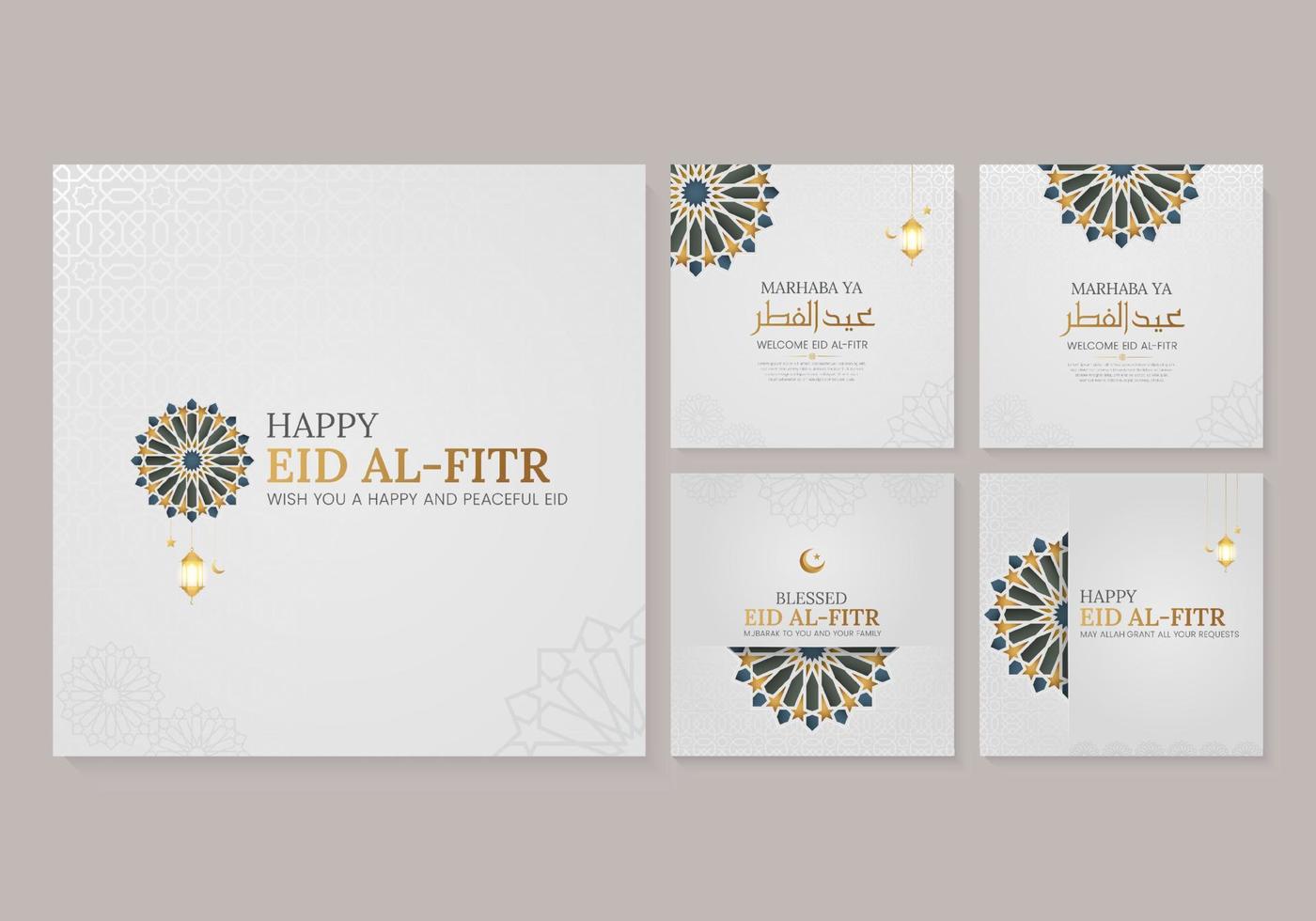 eid al-Fitr mubarak elegante sociale media inviare modelli vettore