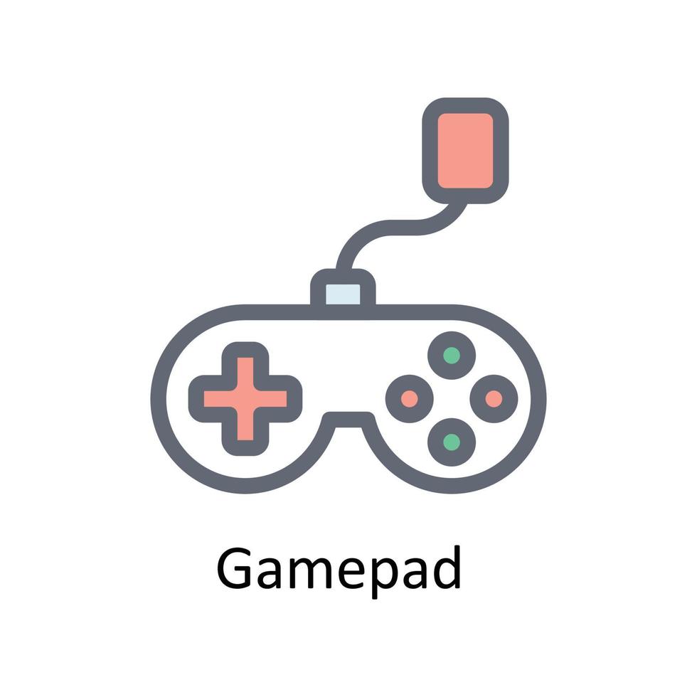 gamepad vettore riempire schema icone. semplice azione illustrazione azione
