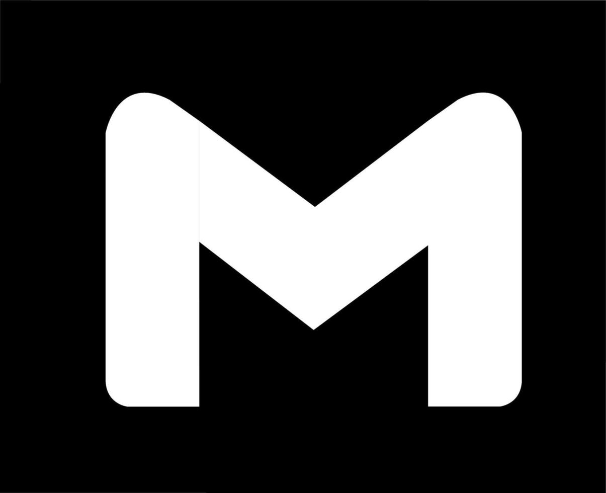 Google gmail simbolo logo bianca design vettore illustrazione con nero sfondo