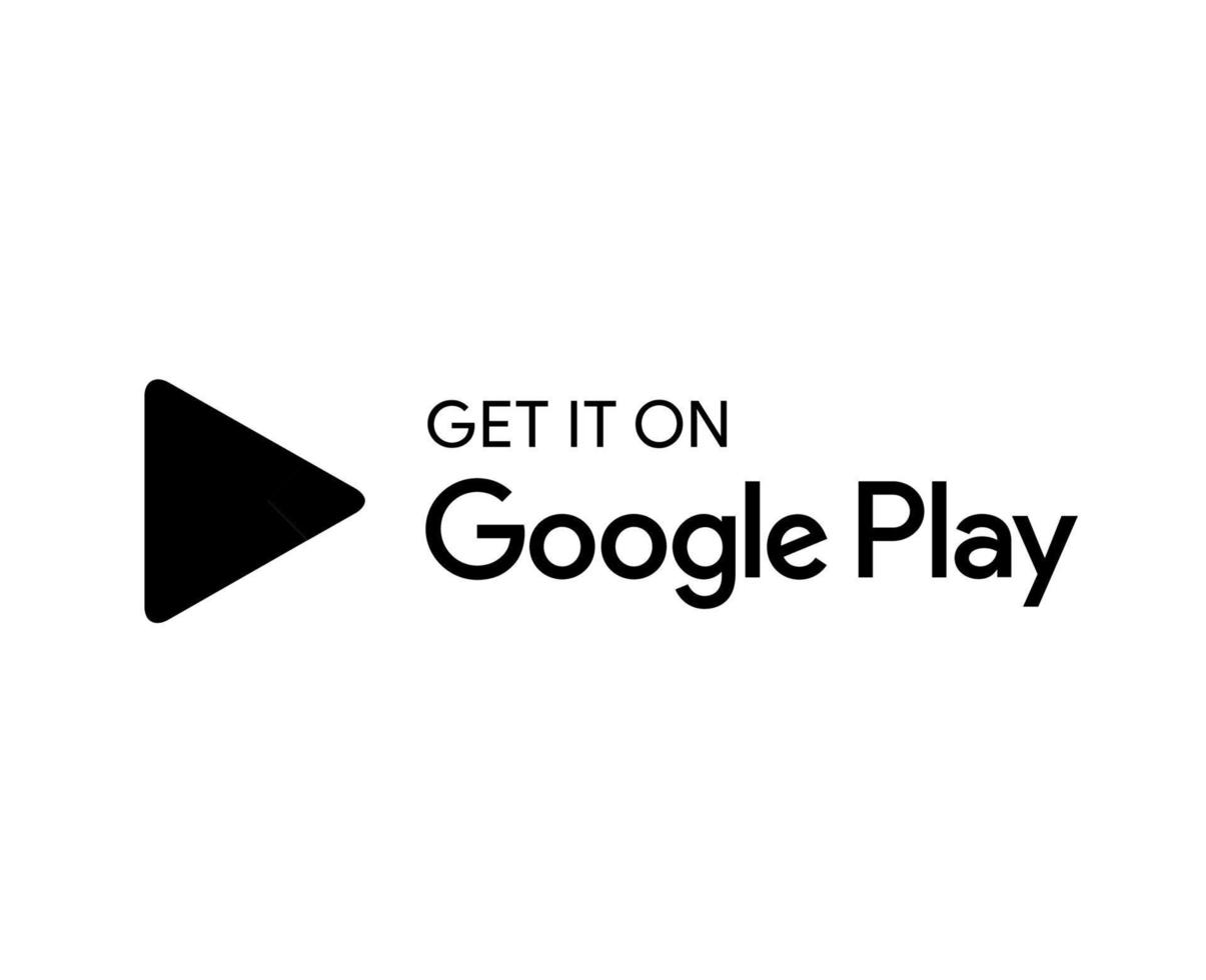 Google giocare mobile simbolo logo con nome nero design Software Telefono vettore illustrazione