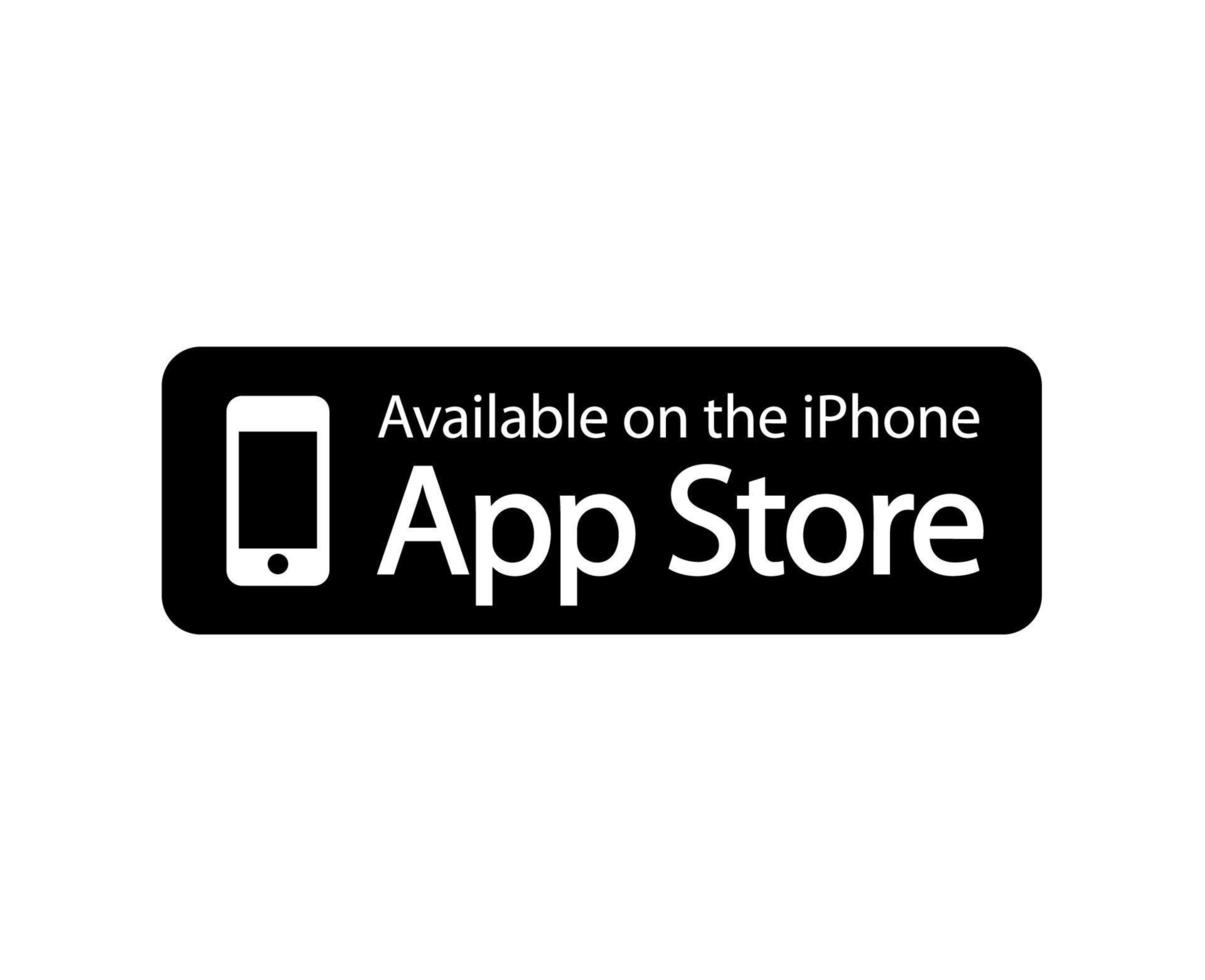 App memorizzare icona logo simbolo nero design Software Mela Telefono mobile vettore illustrazione