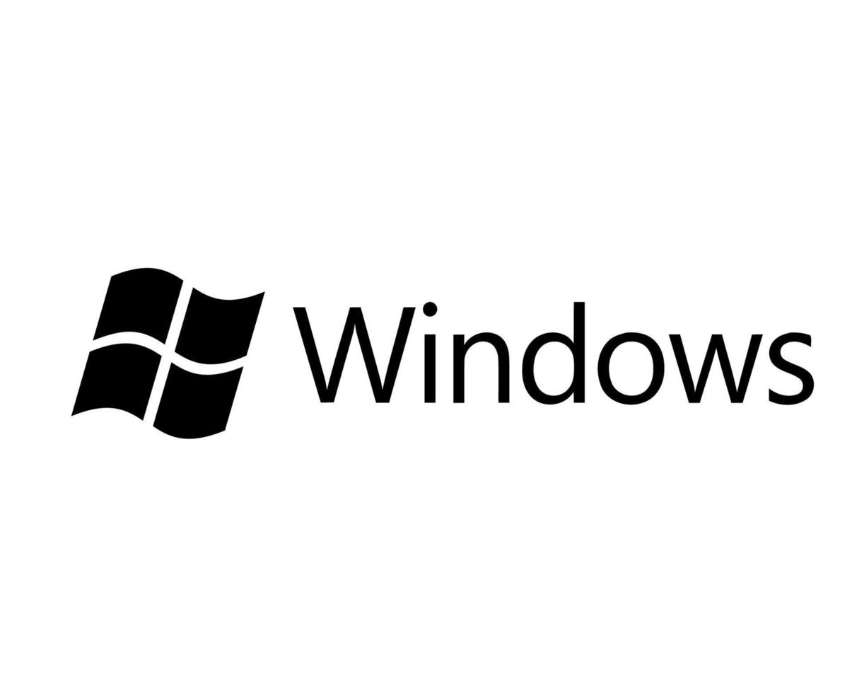 finestre marca simbolo logo con nome nero design microsoft Software vettore illustrazione