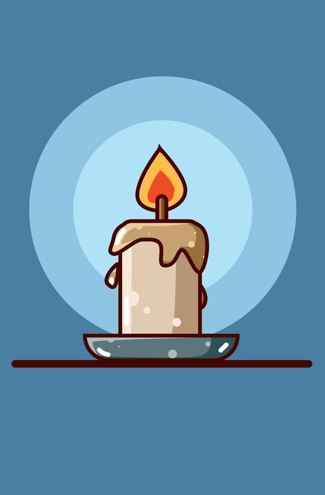 illustrazione di cartone animato a lume di candela vettore