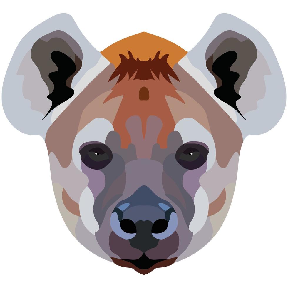 iena. africano selvaggio cane viso è raffigurato nel vettore stile. luminosa Immagine di un animale. logo, illustrazione isolato su bianca sfondo.