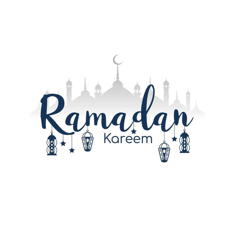 religioso Ramadan kareem islamico Festival testo design sfondo vettore