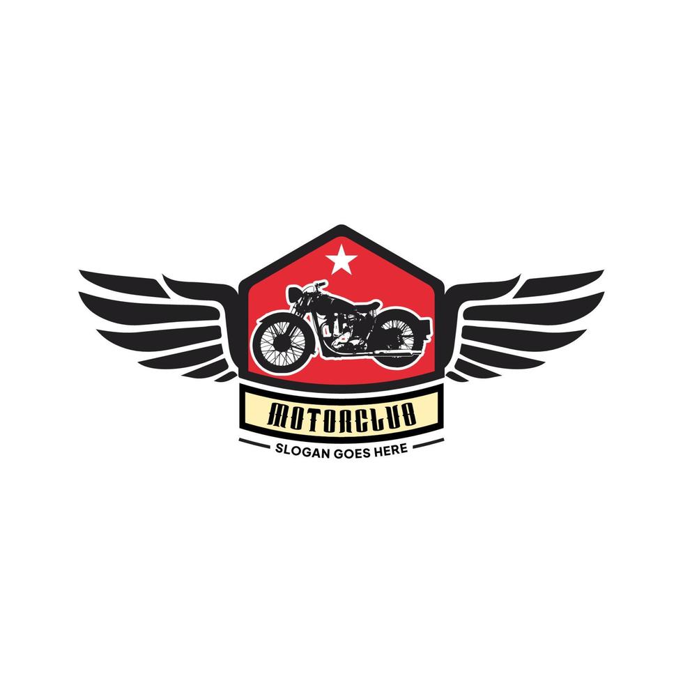 grande motociclo club logo modello. vettore