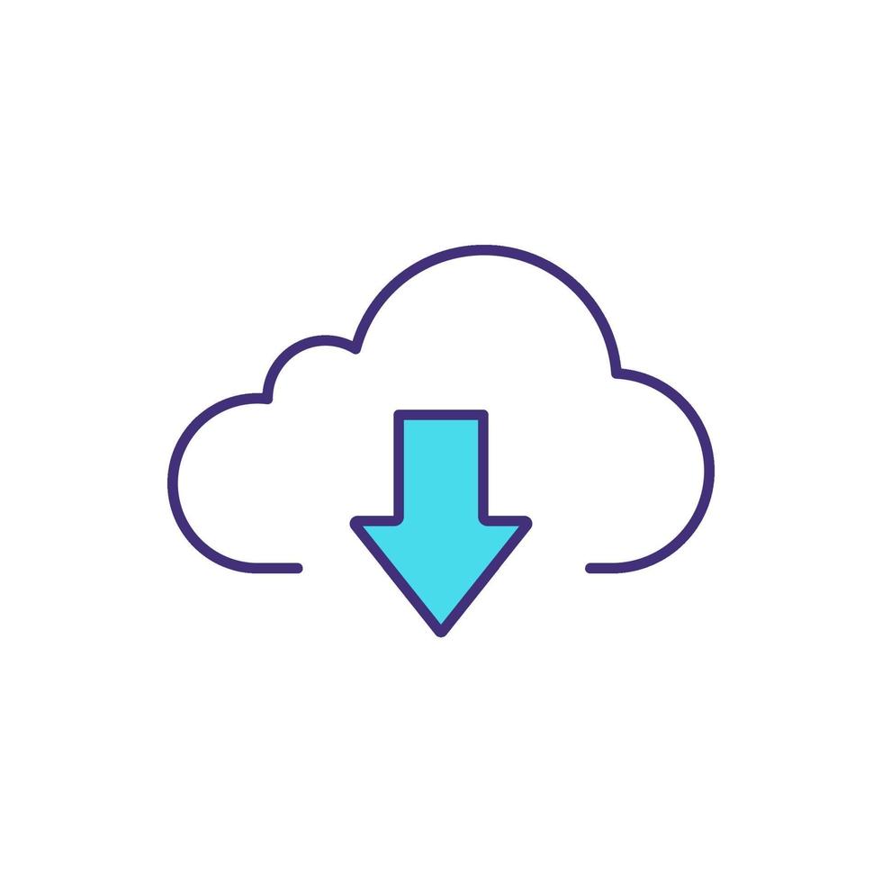 icona di colore rgb di archiviazione cloud vettore