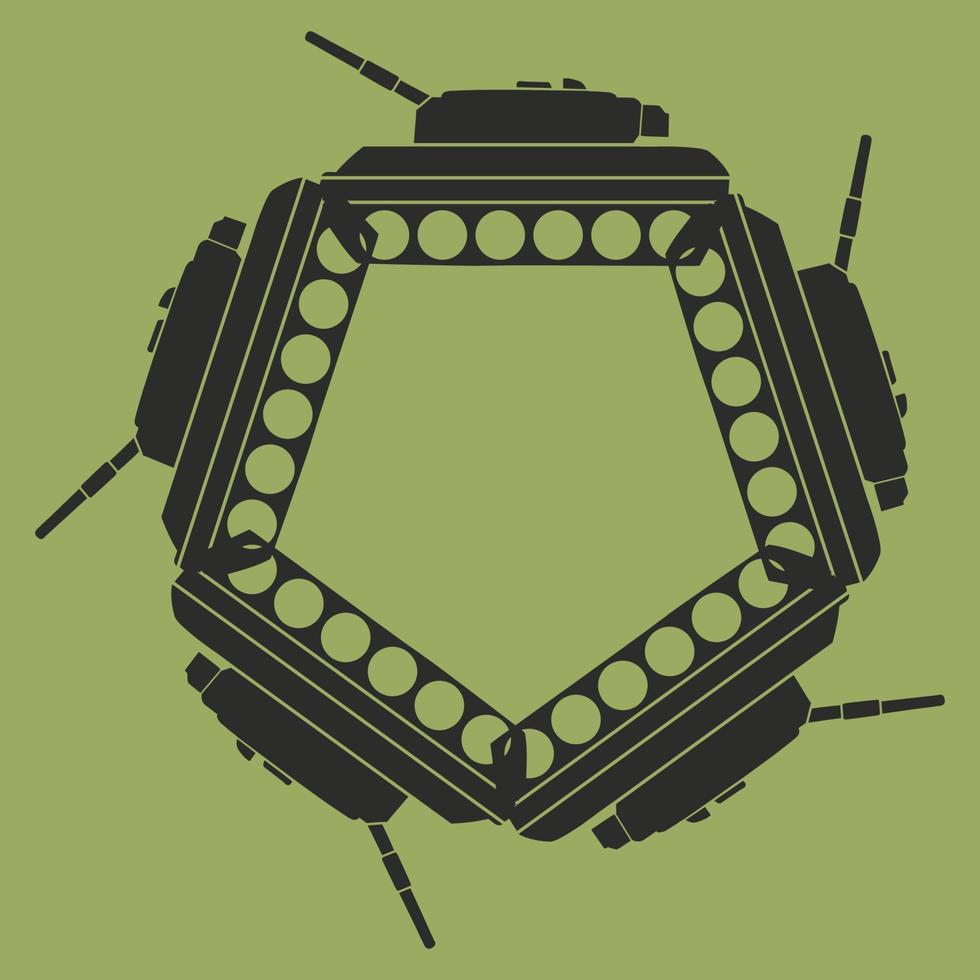 serbatoio distintivo. astratto emblema. verde insegne. vettore illustrazione isolato su verde sfondo.