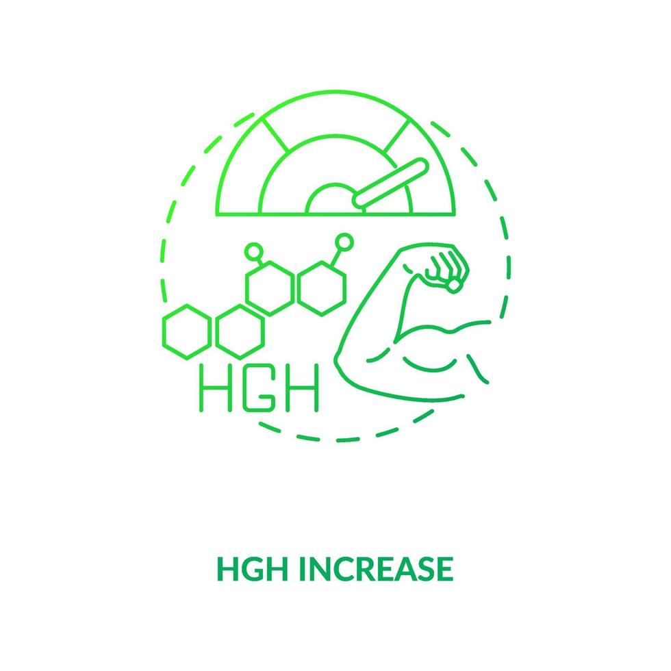 hgh aumentare l'icona del concetto verde scuro vettore