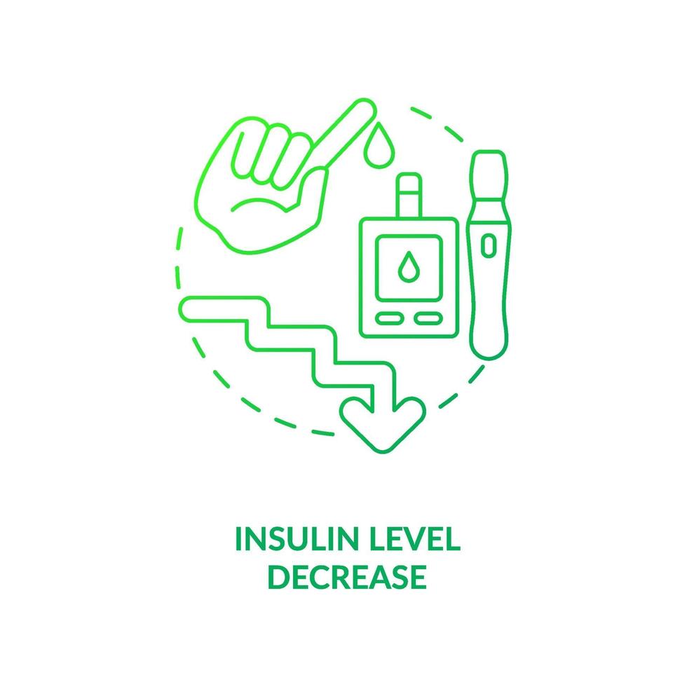 icona di concetto verde scuro di diminuzione del livello di insulina vettore