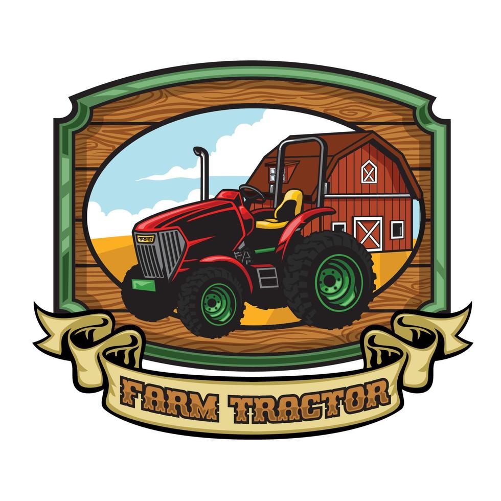 azienda agricola trattore cartello di legno Vintage ▾ stile vettore