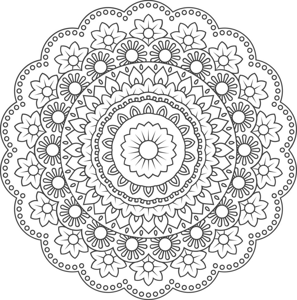 circolare modello nel modulo di mandala con fiore per henné, mehndi, tatuaggio, decorazione. decorativo ornamento nel etnico orientale stile vettore