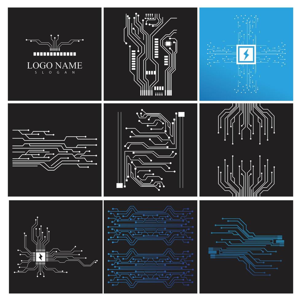 progettazione dell'icona dell'illustrazione di vettore del modello di logo del circuito