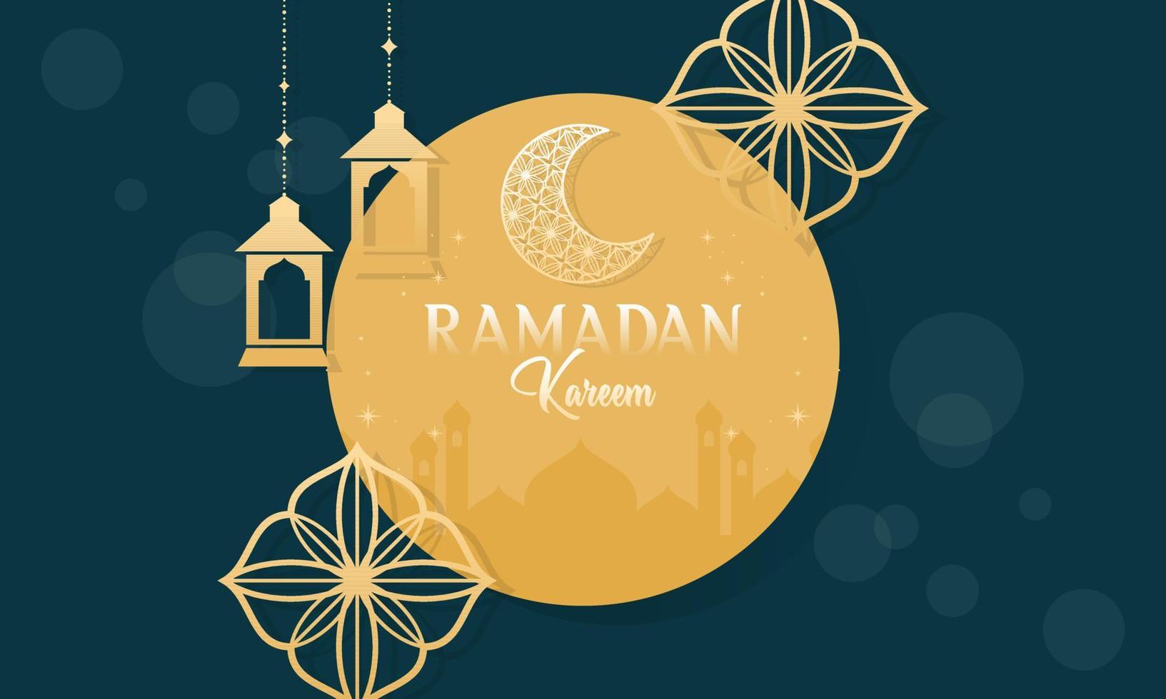 Ramadan kareem islamico Festival con carta tagliare stile sfondo vettore