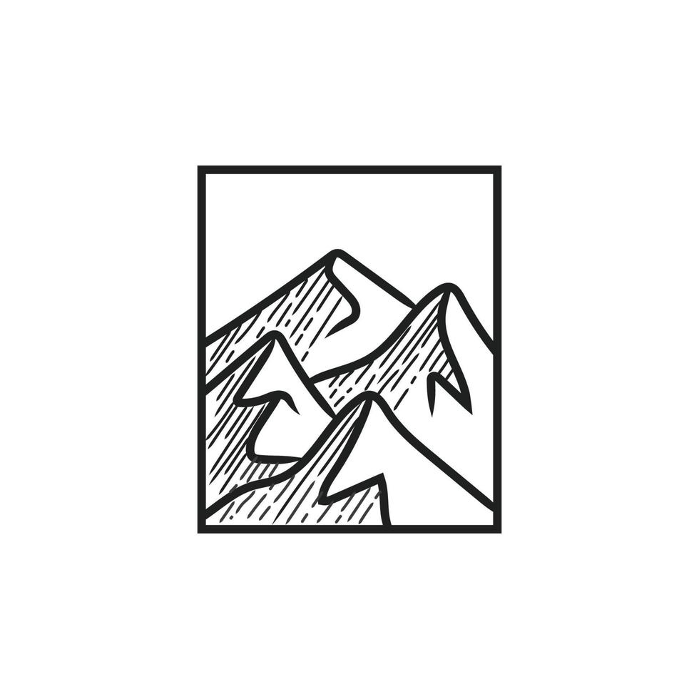 retrò Vintage ▾ montagna mare avventura logo design vettore