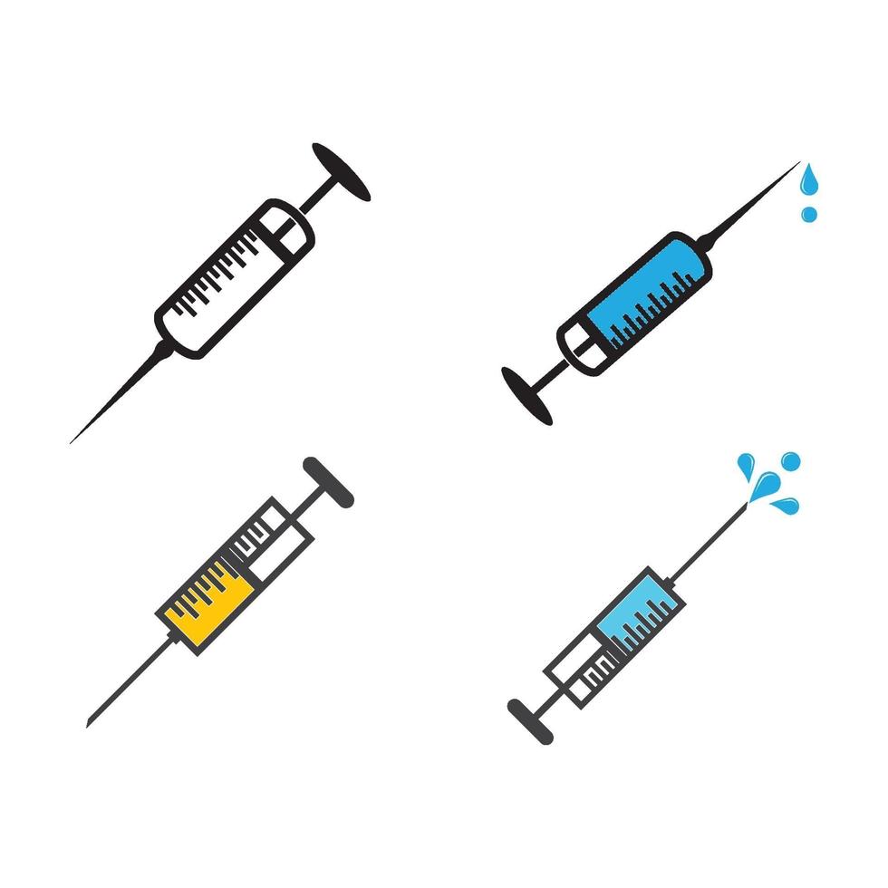 illustrazione delle immagini del logo della siringa di iniezione vettore