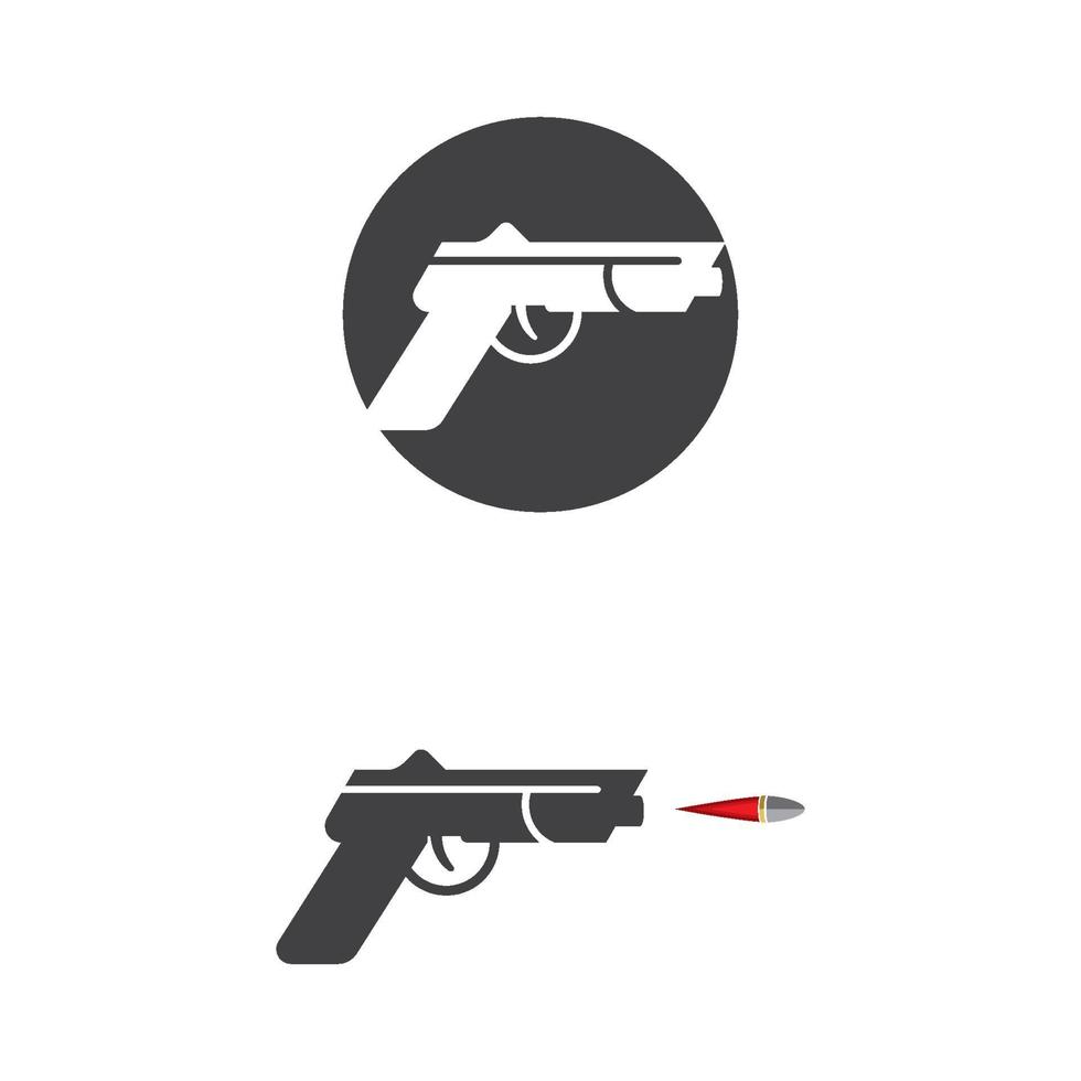 illustrazione delle immagini del logo della pistola vettore