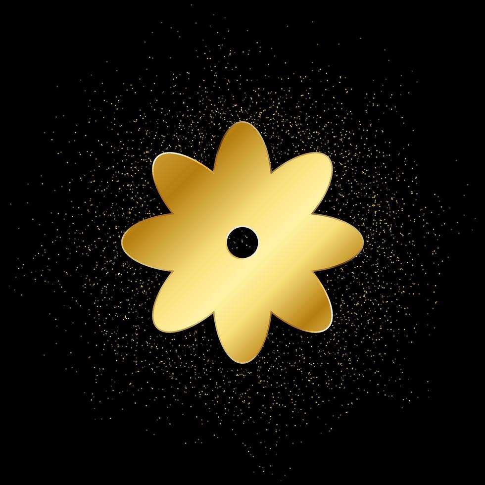 fiore oro, icona. vettore illustrazione di d'oro particella su oro vettore sfondo