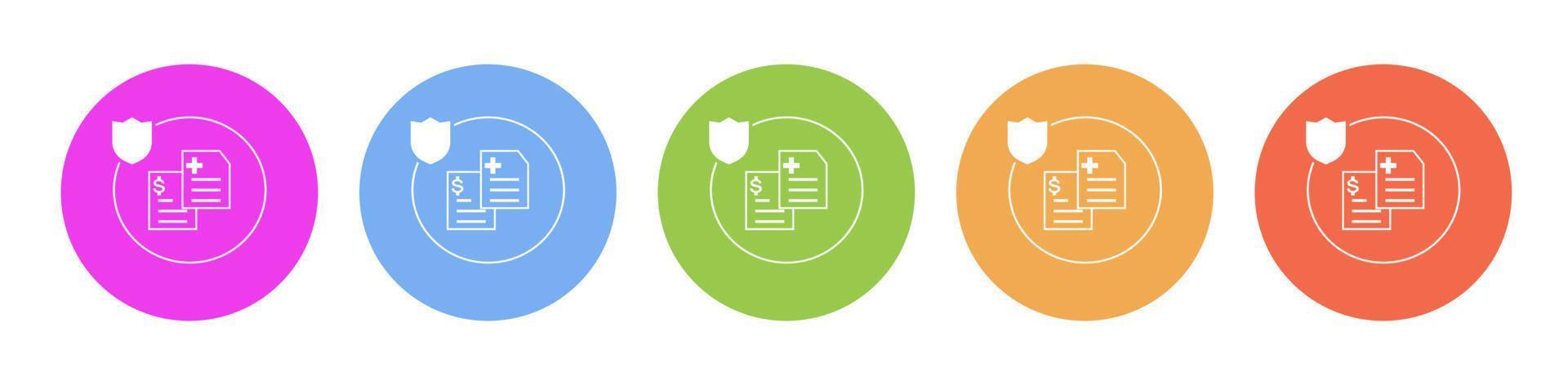 Multi colorato piatto icone su il giro sfondi. umano, assicurazione, farmacia multicolore cerchio vettore icona su bianca sfondo