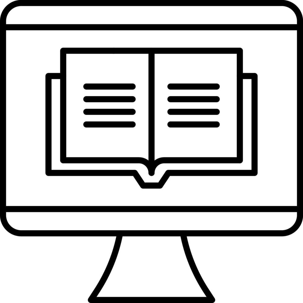 e-learning linea icona. in linea formazione scolastica schema logo per ragnatela luogo design e mobile app. vettore illustrazione.